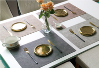 Set de table en cuir marron moderne, résistant à l'huile et écologique, pour une décoration élégante de la maison