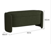 Tabouret de rangement en cachemire d'agneau au design nordique personnalisable, banc pour chambre à coucher, dressing, salle à manger, chaise à langer, espace de rangement