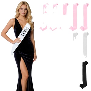 Cintas de Satén Lisas Blancas para Sublimación DIY, Accesorio para Fiestas de Cumpleaños, Graduaciones, Concursos de Belleza y Bodas - Product Image 1