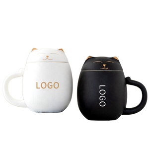 <span class=keywords><strong>Tasse</strong></span> à thé en céramique <span class=keywords><strong>avec</strong></span> <span class=keywords><strong>infuseur</strong></span> et couvercle, design <span class=keywords><strong>chat</strong></span>, logo personnalisé, vente en gros - Product Image 1