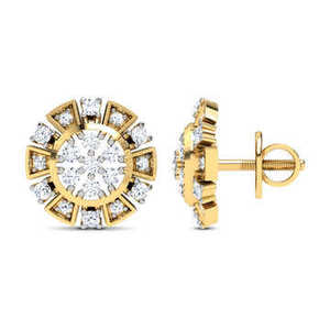 Boucles d'oreilles classiques en diamants de laboratoire pour femmes, taille brillant rond, en argent sterling 925 de qualité supérieure, bijoux de tous les jours - Product Image 1