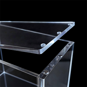 Boîte de rangement carrée en acrylique résistant aux UV avec couvercle magnétique pour accessoires de jeu de cartes à collectionner TCG Perspex, modèle ETB Classic - Product Image 6