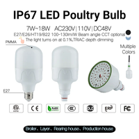 0.1%-100% gradation sans scintillement tube led dimmable étanche rouge blanc led volaille lumières pour poulet