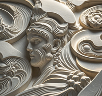 Produits personnalisés Style européen moderne à bas prix Décoration intérieure Décoration murale en fibre de verre Peinture en relief