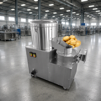 Éplucheuse de pommes de terre rotative commerciale en acier inoxydable 304 avec pulvérisation d'eau, roues mobiles, faible risque de dommages aux racines, pour hôtels et cantines