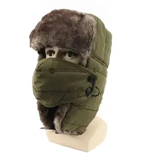 방풍 겨울 러시아 Ushanka 모자 비행가 사냥 트래퍼 모피 모자
