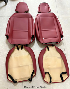 Housses de siège auto universelles en cuir écologique bleu, ensemble complet, durables, sport, luxe, tissu, 90% pour berlines et SUV, 5 places, toutes saisons, couleur café - Product Image 5