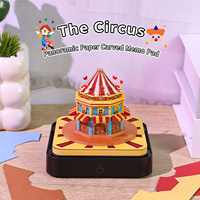 Bloc-notes 3D modèle cirque, calendrier quotidien personnalisé, carrousel romantique, décoration de bureau, bloc-notes à feuilles détachables, cadeau de Noël pour petite amie
