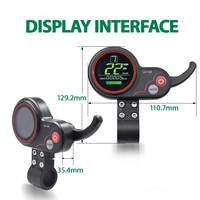 Velocímetro para Bicicleta Eléctrica Multivoltaje 24V/36V/48V/60V, Impermeable, Odómetro Digital con Cable y Cronómetro, Accesorios para Bicicleta