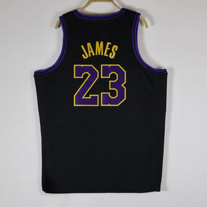<span class=keywords><strong>Maillot</strong></span> de basketball pour homme 2026, style rétro brodé, couleurs de l'équipe de Los Angeles, noir, vente en gros, dropshipping - Product Image 1