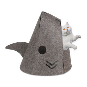 OEM Haifisch form Katzen möbel <span class=keywords><strong>DIY</strong></span> <span class=keywords><strong>Cat</strong></span> Crawling Tunnel Faltbare Spiel matte Filz <span class=keywords><strong>Cat</strong></span> <span class=keywords><strong>Cave</strong></span> Bett - Product Image 6