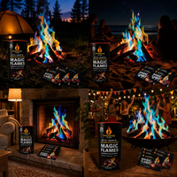 25 Sachets en Gros de Poudre Magique pour Feu de Camp – Paquets de Couleurs Sûrs pour le Camping et la Randonnée – Accessoires pour Foyer et Ambiance