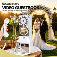 Livre d'or vidéo vocal sans fil vintage et antique, OEM/ODM en gros, 1080P HD 32 Go pour mariages et fêtes d'anniversaire