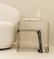 Meuble de salon moderne et minimaliste en acier inoxydable, table de chevet et table basse, armoire de rangement monobloc moulée, garantie 1 an