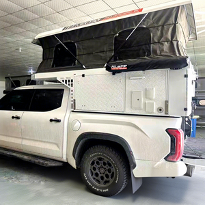 Pick-up Bianco con Camper da Tetto, Box da Tetto Regolabile, Camper Convertibile Flessibile e Rimovibile - Product Image 2