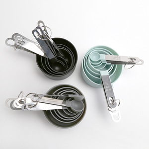 Stainless steel handle plastic <b>measuring</b> <b>cup</b> and spoon eight-piece <b>set</b>, household <b>measuring</b> <b>cup</b> and spoon with markings, - Product Image 1