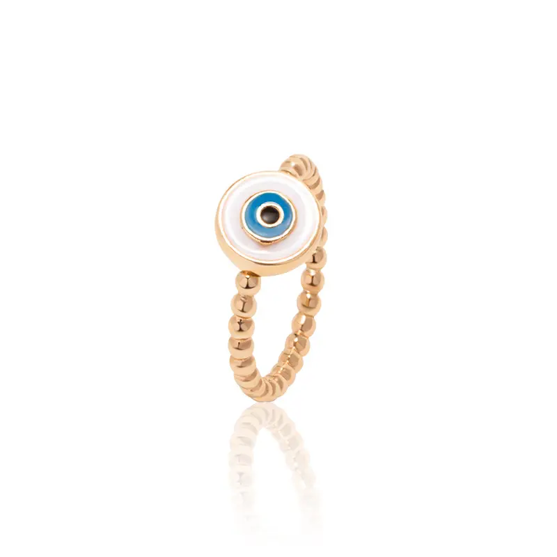 Evil Eye Rings for Women gold Stone CZ Eye Bead Couple Rings Vintage Stackable Rings Turkey Jewelry 2022
