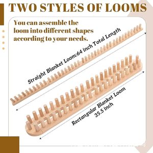 Wooden Hand Knitting Blanket <b>Weaving</b> Board Solid Wood Yarn <b>Loom</b> For Crafting Soft Blankets Home Decor Gift - Product Image 4