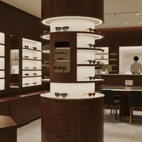 Vitrines d'exposition pour lunettes sur mesure, en forme d'anneau, avec éclairage LED optique, de haute qualité, durables et écologiques