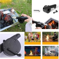 Souffleur d'air manuel portable à manivelle, soufflette pour allumer les feux, booster de flamme, ventilateur de barbecue, allume-feu pour barbecue et réchaud