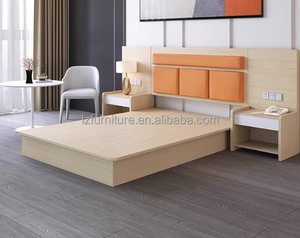 Conjunto de Dormitorio Moderno y Económico para Hoteles, Paquete Estándar para Habitaciones de Hotel con Base de Cama, Cabecera, Mesitas de Noche, Mueble para TV y Armario - Product Image 6