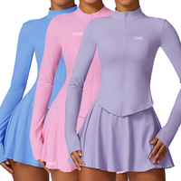 Ensemble de sport pour femmes OEM, veste de protection solaire UPF50+ anti-UV, ensemble 2 pièces, motif uni, ensemble de yoga respirant, shorts à séchage rapide