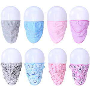 Cycling Mask Ice Silk Breathable UV Protection Lightweight Adjustable Unisex Outdoor Sports Face Mask Blue Polka Dot Pattern - Product Image 5