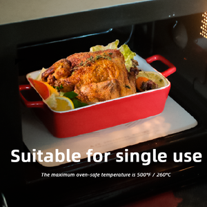 Ensemble de moules de cuisson en céramique de 5x10 pouces <span class=keywords><strong>plat</strong></span> à gâteau <span class=keywords><strong>rectangulaire</strong></span> non toxique pour four micro-ondes et congélateur ustensiles de cuisson double ton rouge - Product Image 3