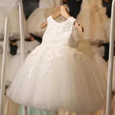 YAYA BABY-vestido de novia para niña, vestido de fiesta elegante, color blanco