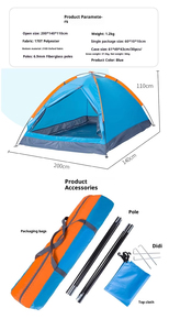Tente de camping double personne monocouche camouflage pour l'extérieur, idéale pour l'été, les situations d'urgence et les secours en milieu sauvage – Nouveauté 2025 – Cadeau parfait - Product Image 6