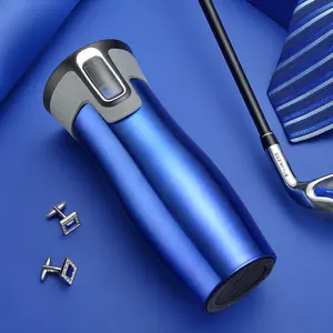 Nuevo Diseño de Botellas de Agua <span class=keywords><strong>Contigo</strong></span> de Metal de Acero Inoxidable con Aislamiento Térmico de 16 oz, Libres de BPA y con Logo de Calidad - Product Image 1