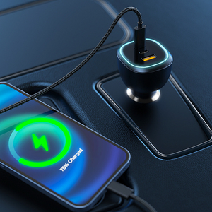 Nhiều màu môi trường xung quanh dẫn ánh sáng Máy nghe nhạc MP3 3 cổng QC3.0 + PD USB-C nhanh điện thoại FM Transmitter 100W xe sạc - Product Image 6