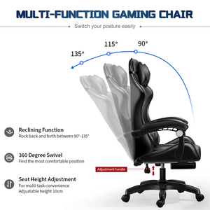 Chaise de jeu vidéo de <span class=keywords><strong>musique</strong></span> à massage complet Chaise d'ordinateur à lumière LED RVB Chaise de jeu ergonomique <span class=keywords><strong>avec</strong></span> repose-pieds - Product Image 6