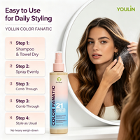 Spray revitalisant sans rinçage multi-usages Evia Fanatic 21 Vegan Protection couleur anti-frisottis Bouclant les cheveux et les protégeant du chaleur Soin capillaire 2025