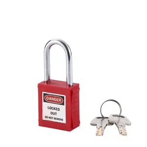 Safety Padlock Lock Out 38mm Loto Safety Padlock Colorful Industrial Long Steel Shackle Lockout Padlock Durable Security Lock