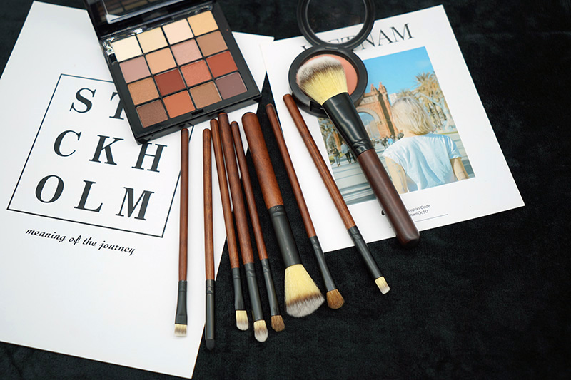 Best Unique Natural Logo Womens New Permanent Bling Full Large Soft Marble Makeup Disposable Beauty Tools Set Kits Blush Brush