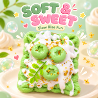 Jouet Squishy TPR Donut Matcha, Jouet Promotionnel Anti-Stress à Rebond Lent, Jouet Fidget Réaliste en Forme d'Aliment, Vente en Gros Usine