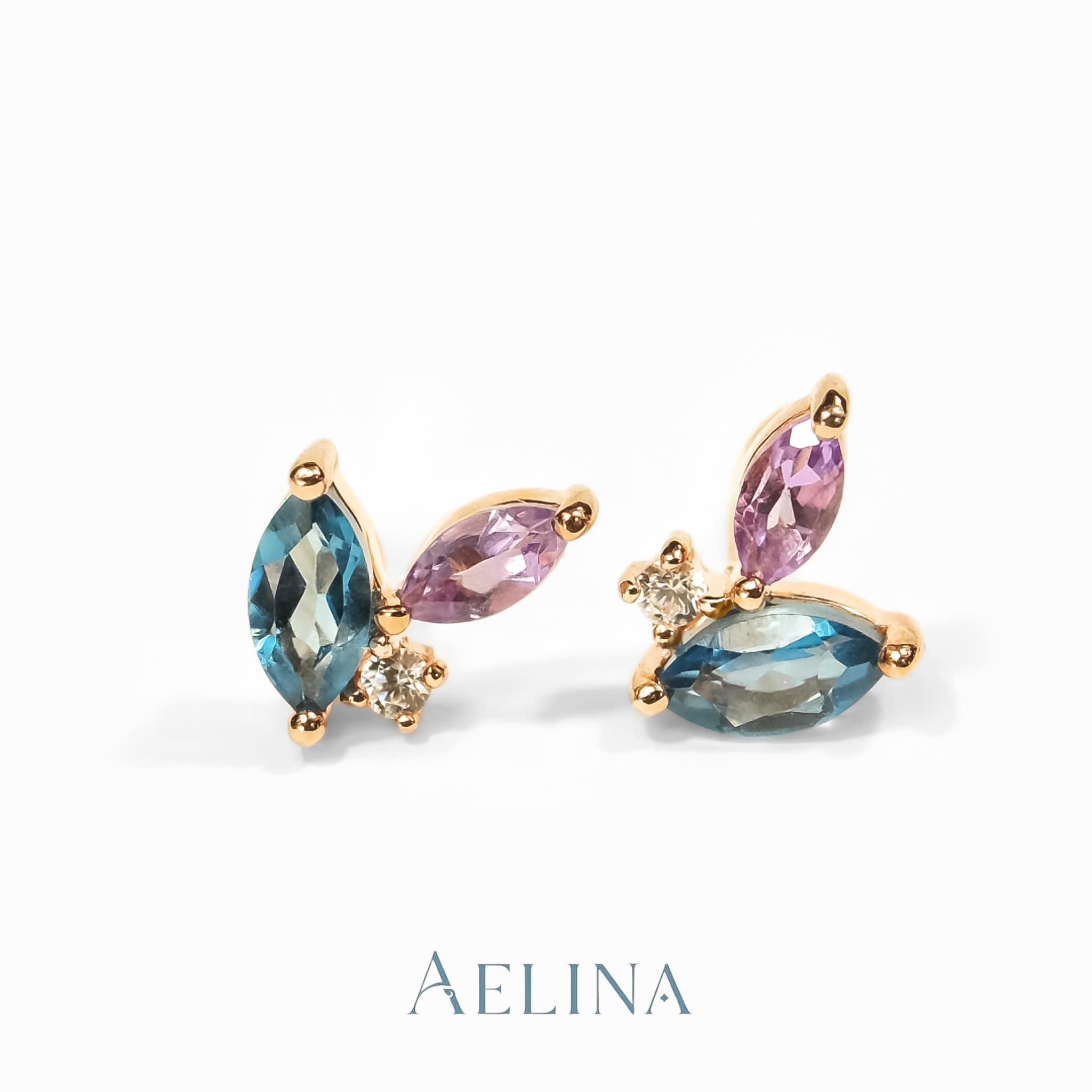 London blue topaz and Amethyst