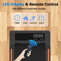 جهاز مشي كهربائي مع شاشة LED متعددة الوظائف، سرعة قابلة للتعديل من 1-8 كم/ساعة، سعة تحميل 120 كجم، هيكل فولاذي
