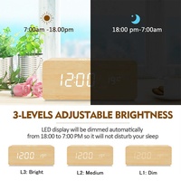 Led Digitale Tafelklok Met Draadloze Telefoonoplader En Temperatuurweergave Houten Wekker Reloj Digitale Bureauklok