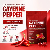 Gélules de piment de Cayenne à marque privée 3000mg Formule botanique Vitamines pour adultes Améliore la mémoire et le sommeil 240 gélules