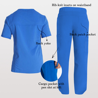Crossover V-Halslijn Tandheelkundige Uniformen Voor Mannen Aanpassen Kleuren 4-Way Stretch Spandex Polyester Rayon Ziekenhuis Werksets
