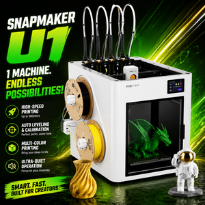 Nouvelle imprimante 3D FDM Snapmaker U1 à 4 têtes, multicolore, haute vitesse, échange rapide des têtes en 5 secondes, économie de matériau PLA, USB - Product Image 1