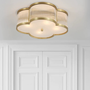 Quadrifoglio a forma di fiore lampada da soffitto a 4 foglie romantica stile europeo plafoniera Luxury rame per illuminazione a saldare - Product Image 6