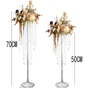 Europäischen Stil Kristall-Blumenständer Perlenvorhang kreativer Hochzeitstafel Metallkerzenhalter Kristall-Blumenständer