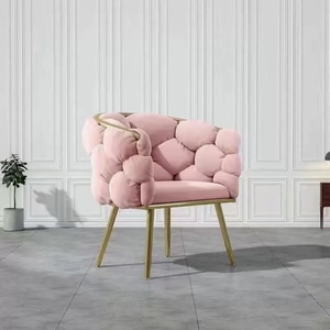 Sillón de Diseño Moderno y Lujoso para Sala de Estar, Muebles para el Hogar, Sofá con Base de Metal, Silla de Terciopelo - Product Image 4