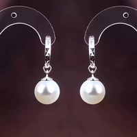 Boucles d'oreilles clips en argent sterling 925 authentique avec perles d'eau douce, plaquées rhodium, anti-allergie, tendance pour femme, cadeau idéal pour fiançailles et soirées