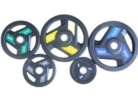 Vente en gros usine : Disques de poids en caoutchouc à 3 trous, avec trou de 50mm-51mm pour barre d'haltères à grand trou