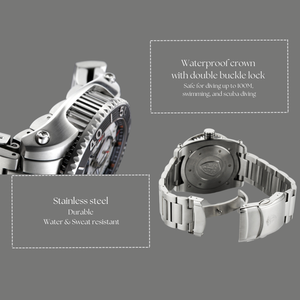 Montre de plongée pour homme haut de gamme 10 ATM, logo personnalisé OEM, montres de plongée en acier inoxydable pour homme - Product Image 5