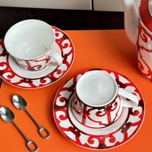 ผู้ผลิตขายชุดกาแฟหรูสไตล์นอร์ดิกและชุดน้ำชาเซรามิกสีแดงโดยตรง - Product Image 6